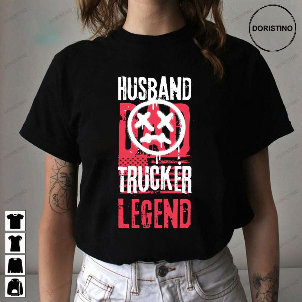 Whtie Pink Art Husband Dad Trucker Legend Limited Edition T-shirts